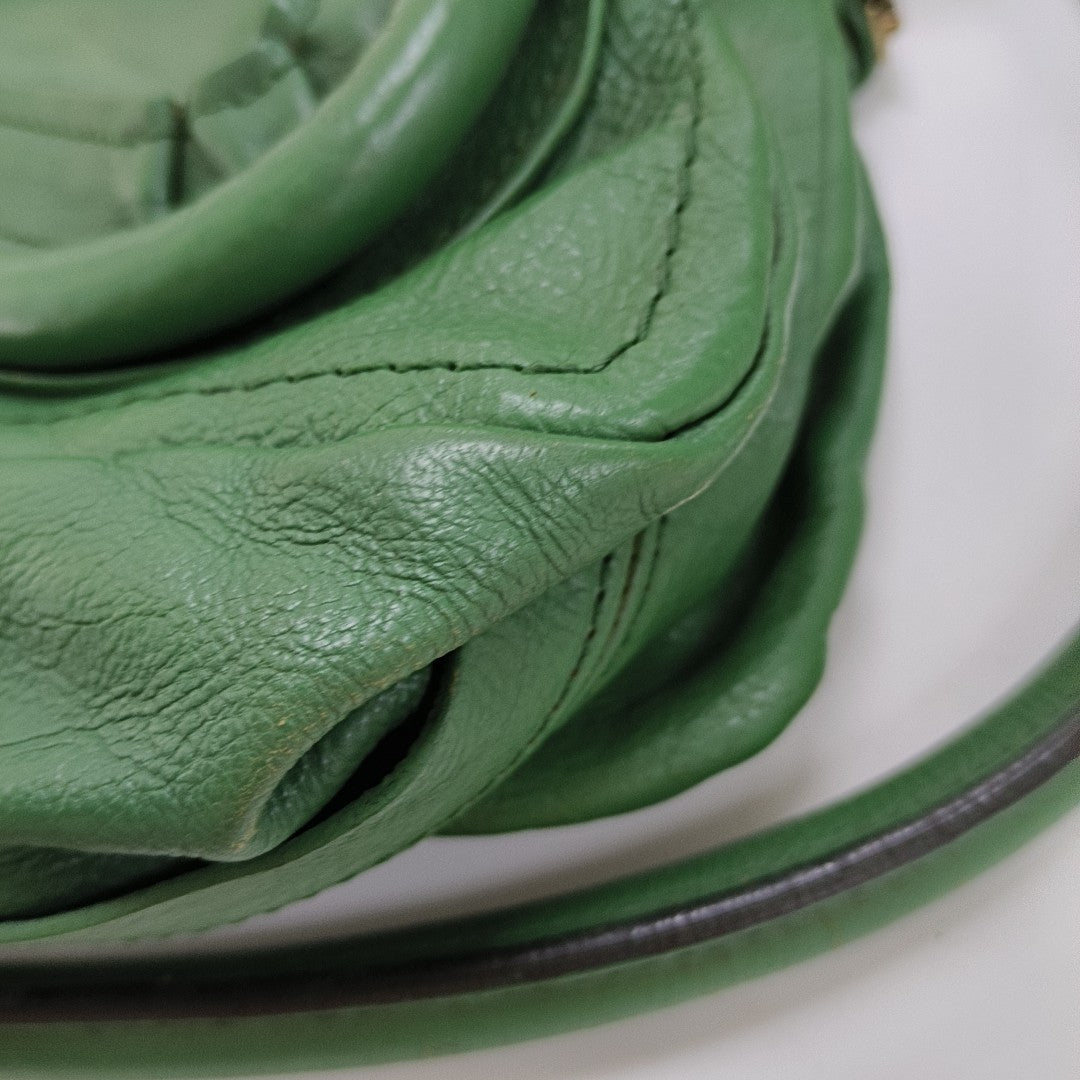 Chloé Paraty Medium size Green Leather Single Shoulder Bag Golden hardware Removable shoulder strap-(SKU)-14336695