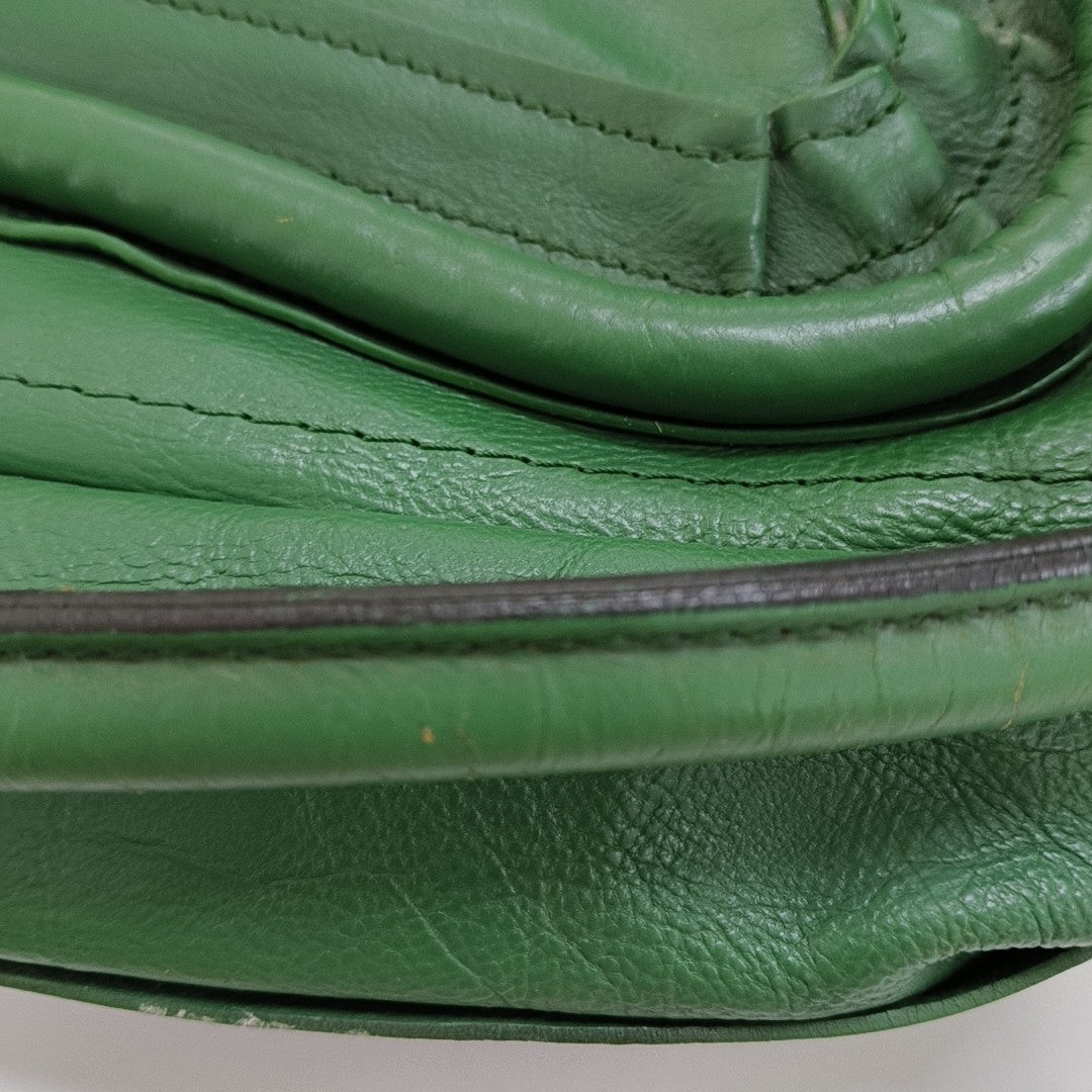 Chloé Paraty Medium size Green Leather Single Shoulder Bag Golden hardware Removable shoulder strap-(SKU)-14336695