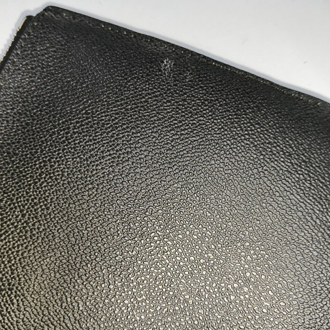 GIVENCHY Black Leather Printed Embossed Clutch Silver Hardware-(SKU)-14453406