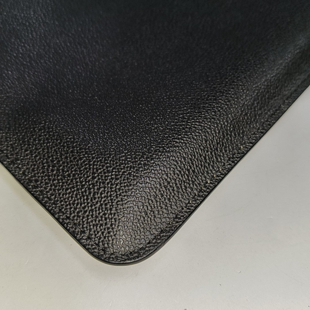 GIVENCHY Black Leather Printed Embossed Clutch Silver Hardware-(SKU)-14453406