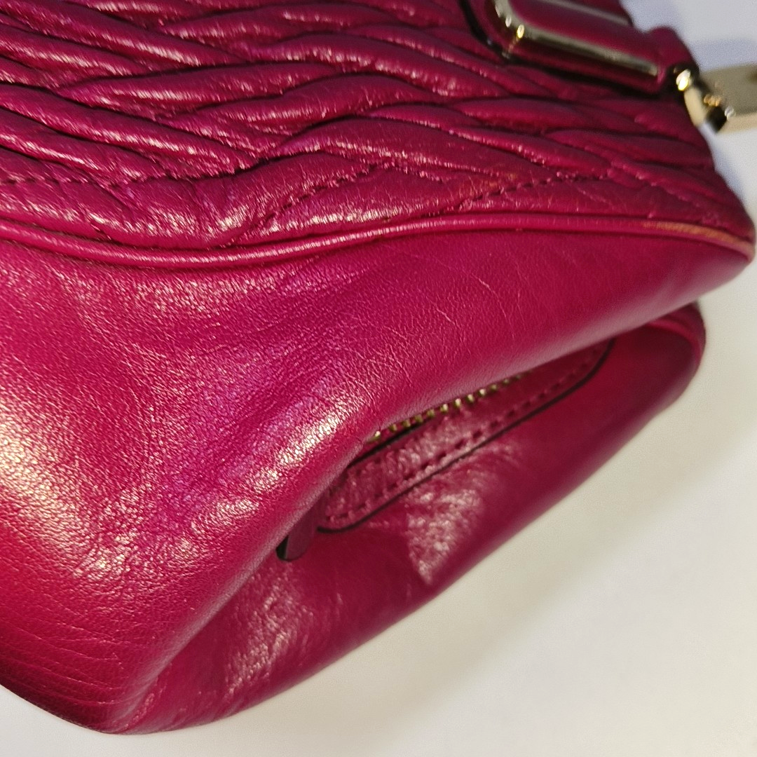 COACH MADISON Fuchsia Leather Single Shoulder Handbag Crossbody Golden hardware-(SKU)-941851369