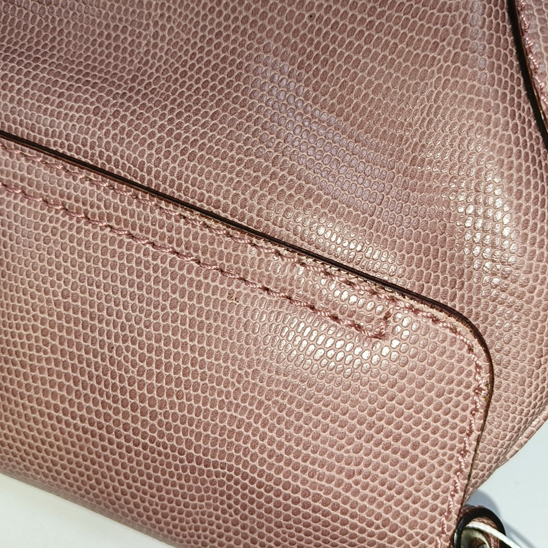 BURBERRY Pink Leather Embossed Single Shoulder Bag Tote Bag Silver Hardware-(SKU)-948600547