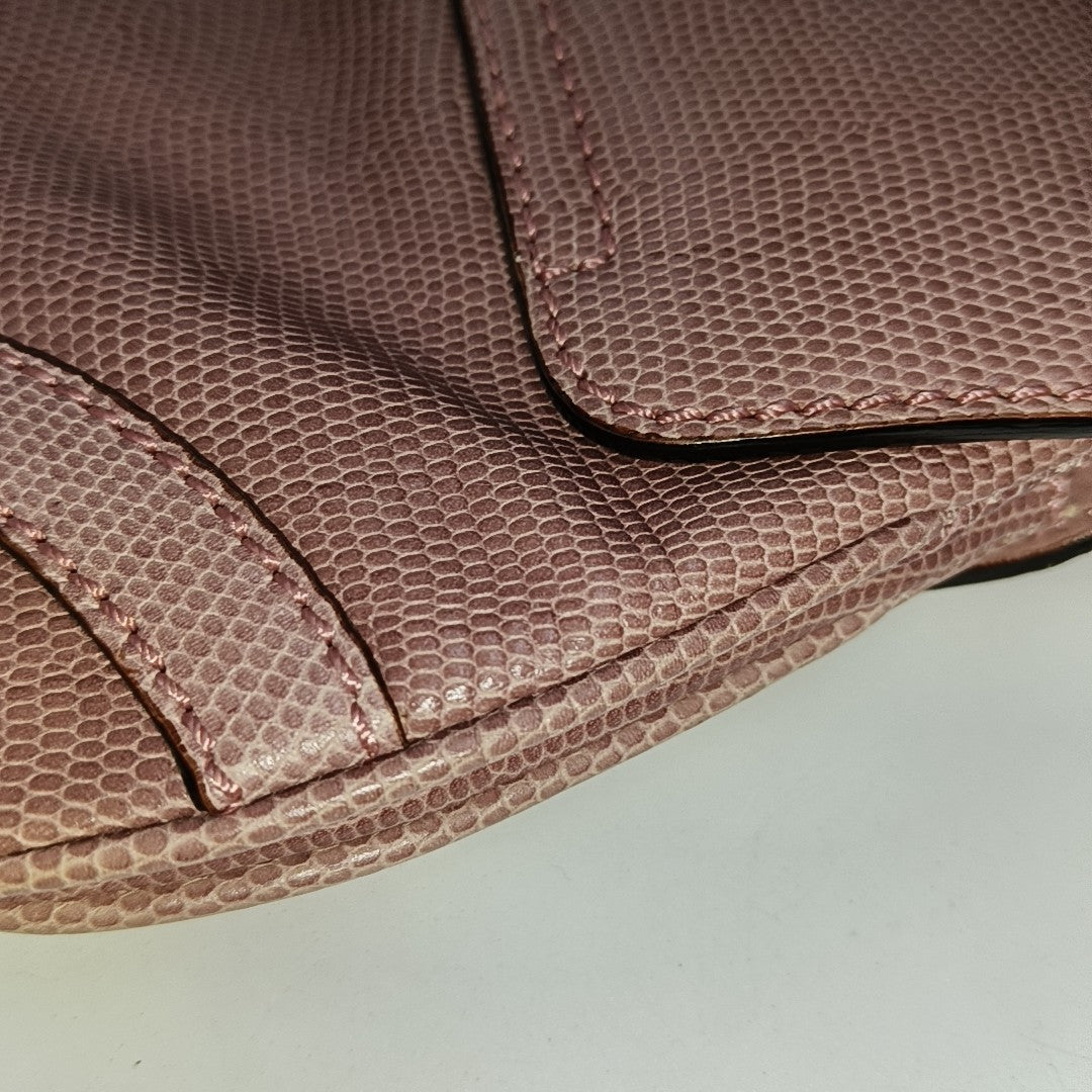 BURBERRY Pink Leather Embossed Single Shoulder Bag Tote Bag Silver Hardware-(SKU)-948600547