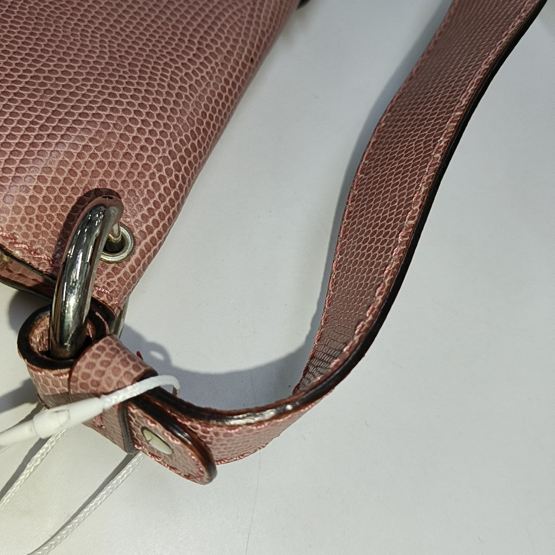 BURBERRY Pink Leather Embossed Single Shoulder Bag Tote Bag Silver Hardware-(SKU)-948600547