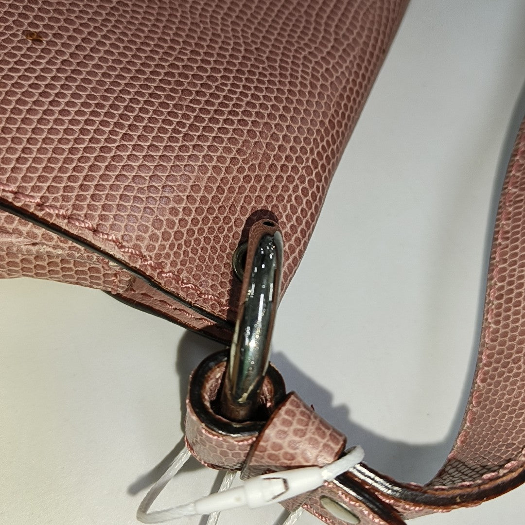 BURBERRY Pink Leather Embossed Single Shoulder Bag Tote Bag Silver Hardware-(SKU)-948600547