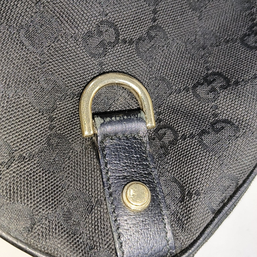 GUCCI Abbey Black canvas monogram jacquard shoulder tote Golden hardware-(SKU)-929825817