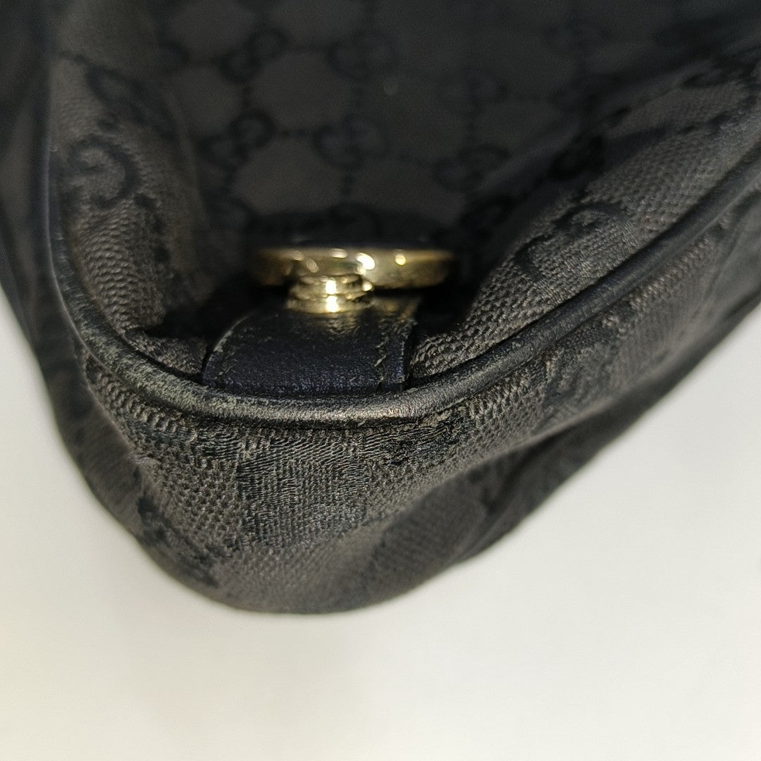GUCCI Abbey Black canvas monogram jacquard shoulder tote Golden hardware-(SKU)-929825817