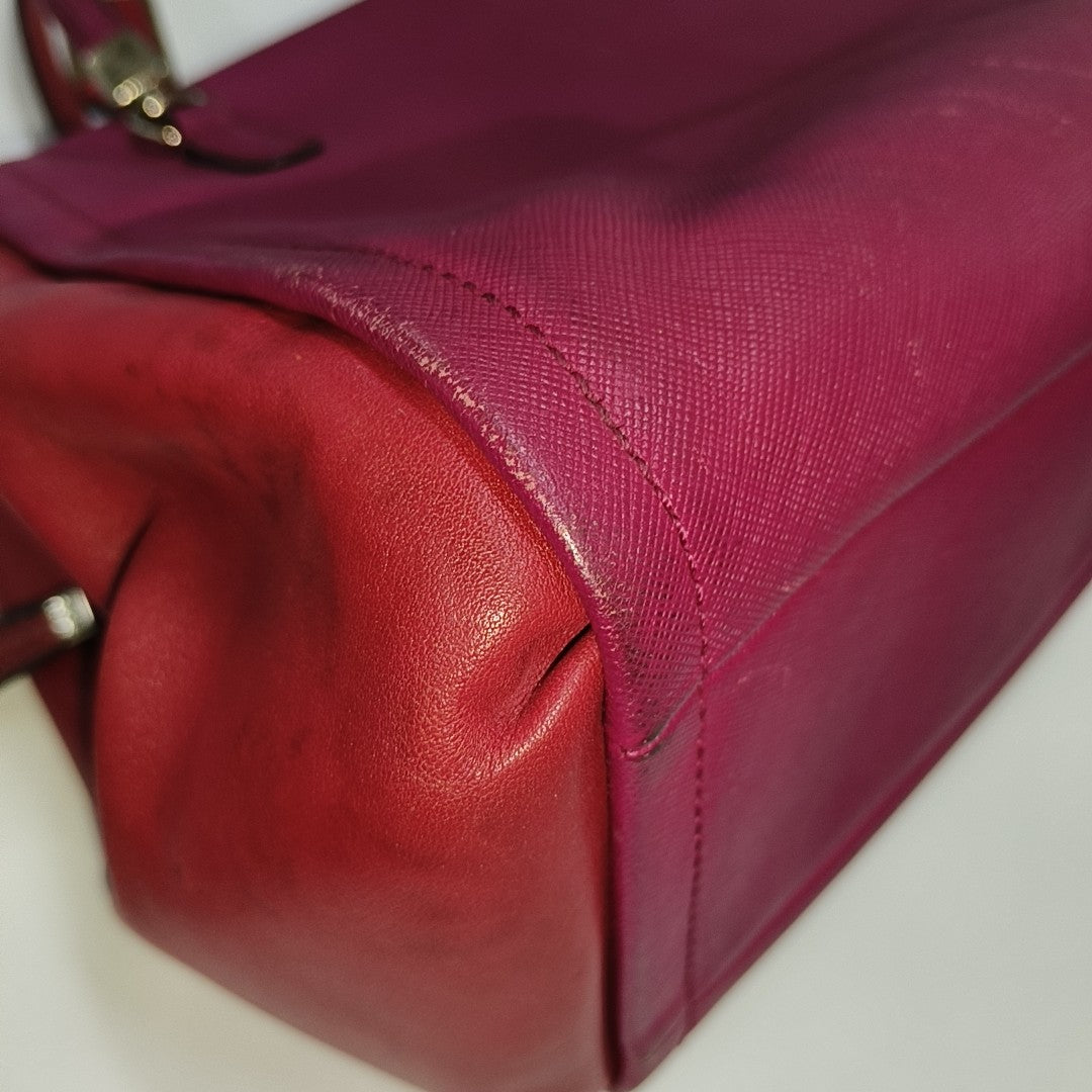 COACH Hot Pink Leather Shoulder, Handbag, and Crossbody Bag Golden hardware-(SKU)-930591818