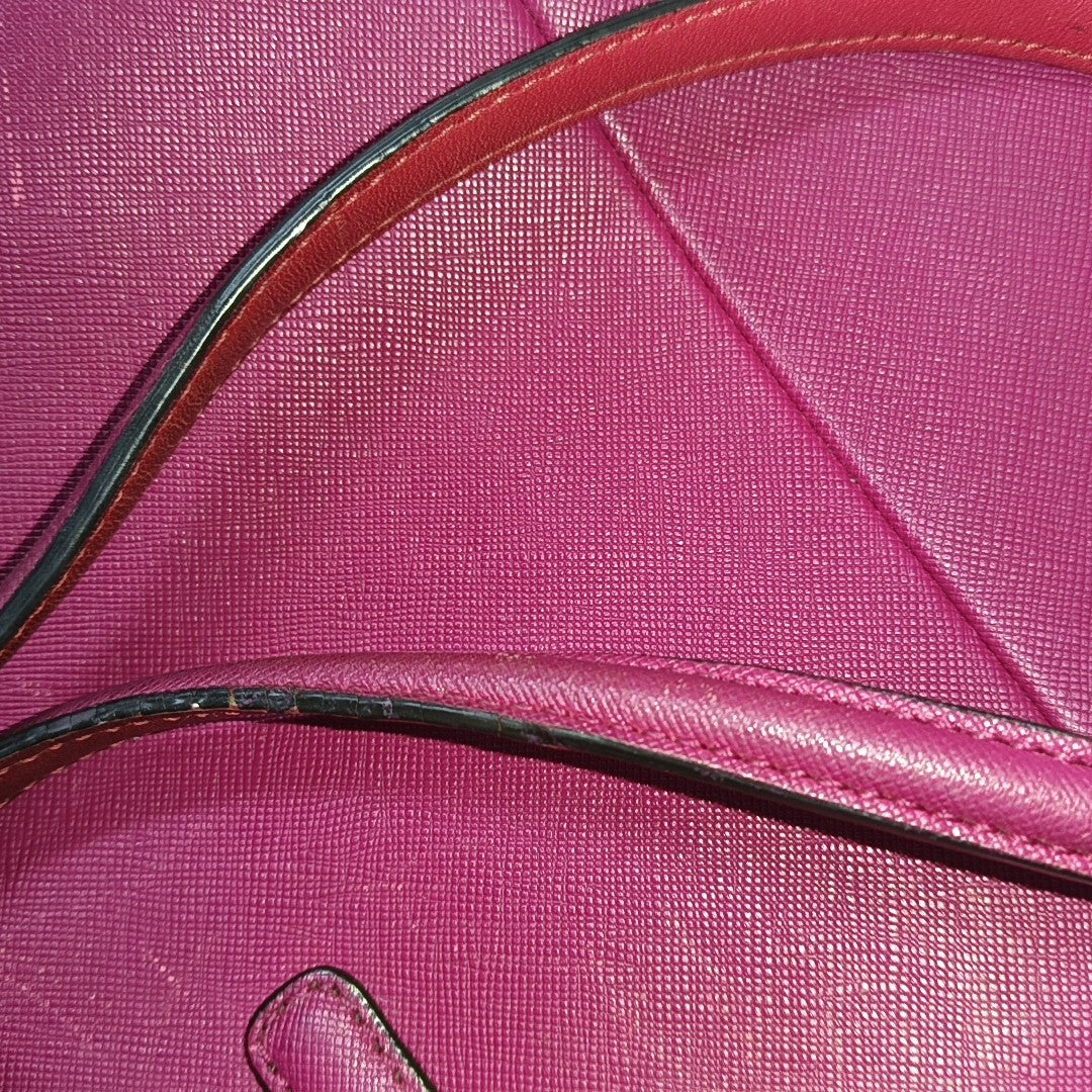 COACH Hot Pink Leather Shoulder, Handbag, and Crossbody Bag Golden hardware-(SKU)-930591818