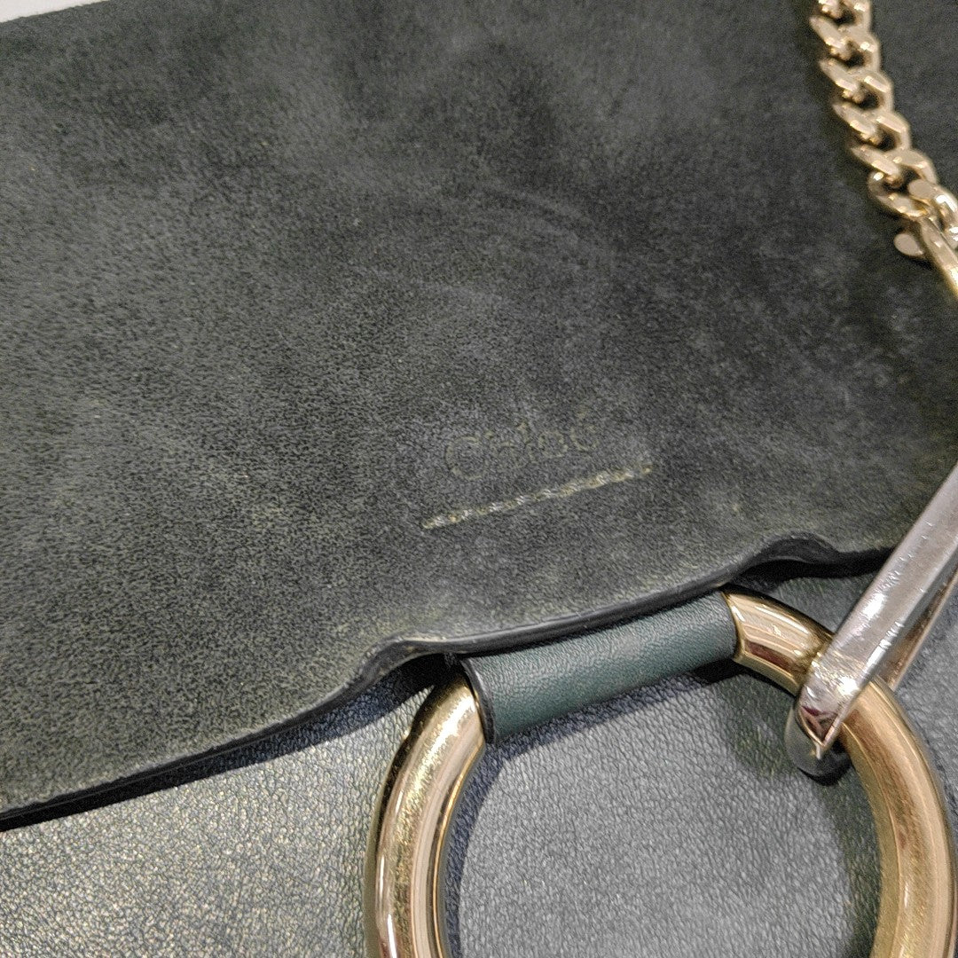 Chloé Faye Small size Blue Patchwork Material Crossbody Shoulder Bag Golden Silver Hardware-(SKU)-931840863