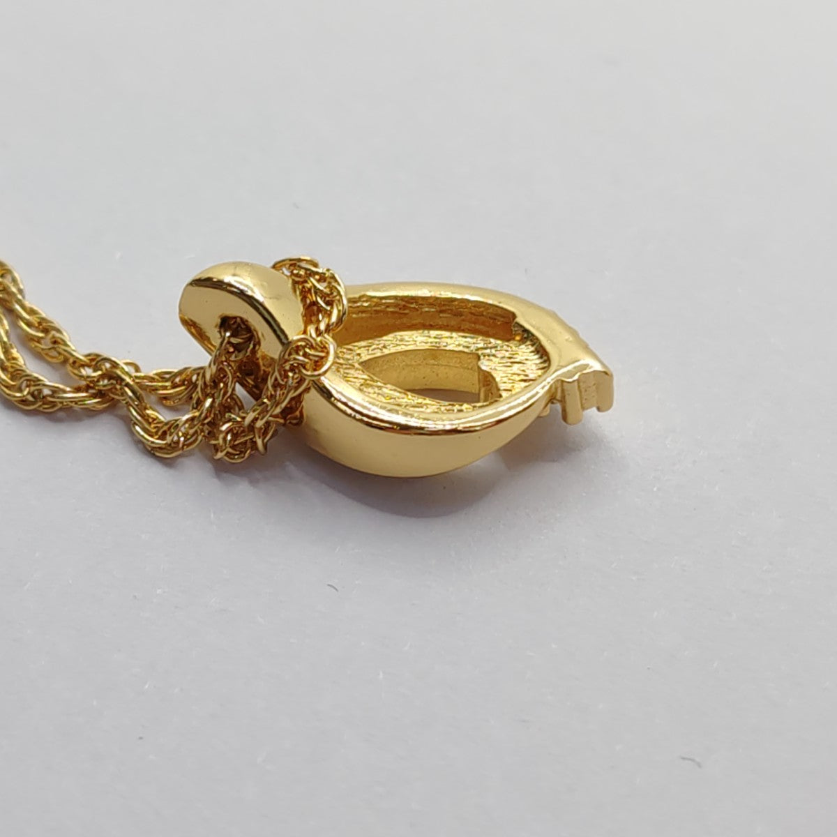 DIOR Twist Round Gold Alloy Artificial Crystal Embedded Necklace Length45cm-(SKU)-942571646