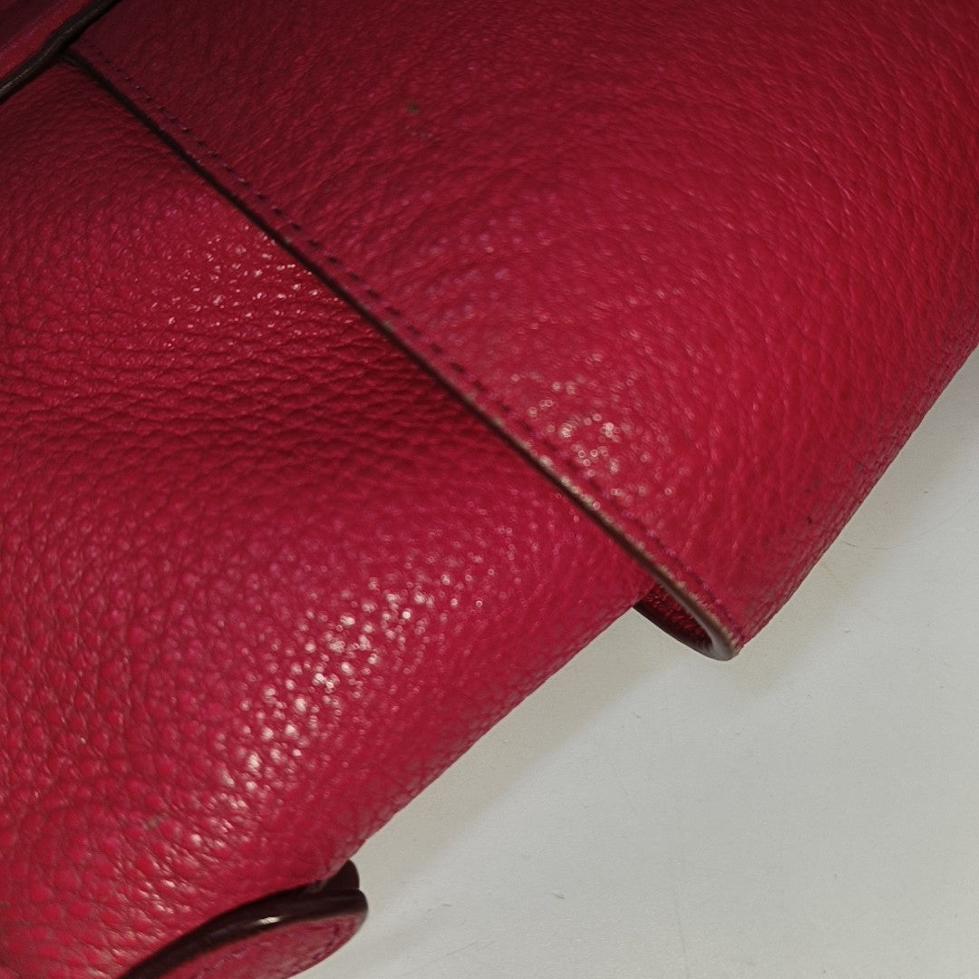 COACH CHARLIE CARRYALL Fuchsia Cowhide Carriage Shoulder Bag Handbag Golden hardware-(SKU)-939765439