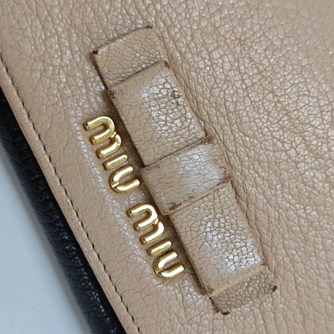 Miu Miu Brown Leather Handbag Golden hardware-(SKU)-938080004