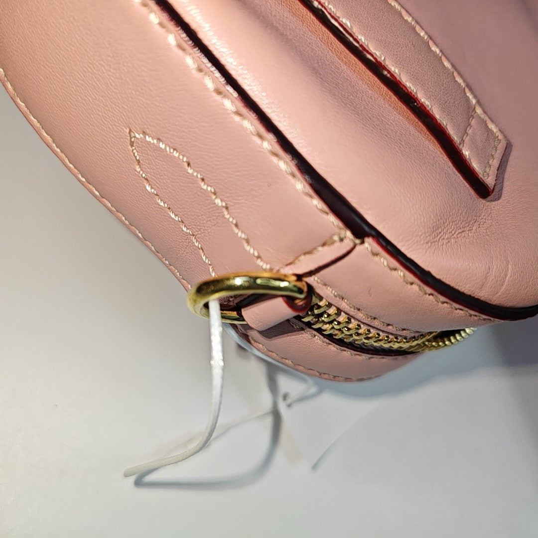 STELLA McCARTNEY Camera Bag Pink Leather Openwork Single Shoulder Bag Golden hardware Removable shoulder strap-(SKU)-940252440