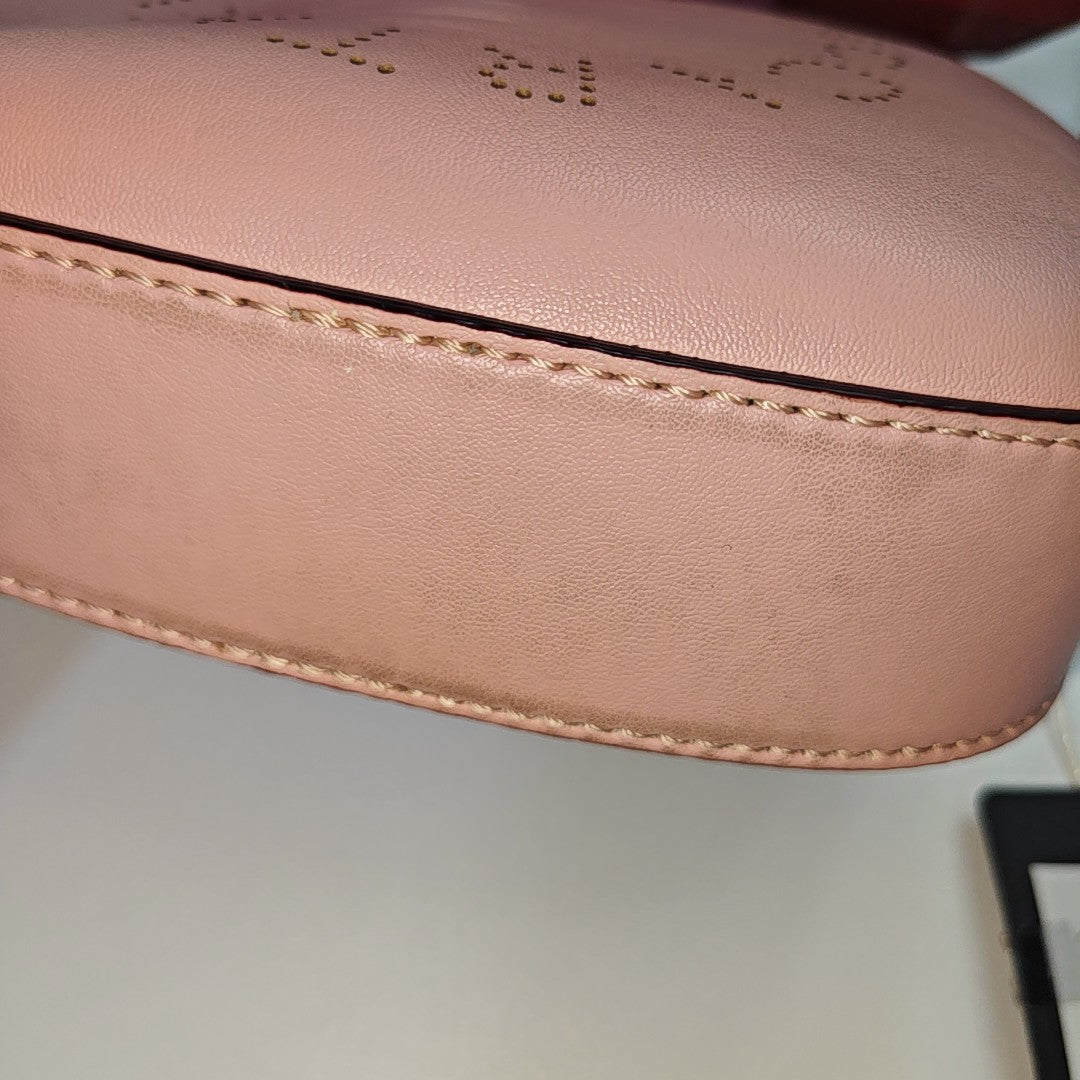 STELLA McCARTNEY Camera Bag Pink Leather Openwork Single Shoulder Bag Golden hardware Removable shoulder strap-(SKU)-940252440