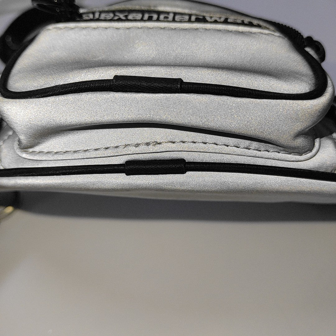Alexander Wang Attica 浅灰色尼龙腰包腰包/胸包 Black hardware-(SKU)-940440192