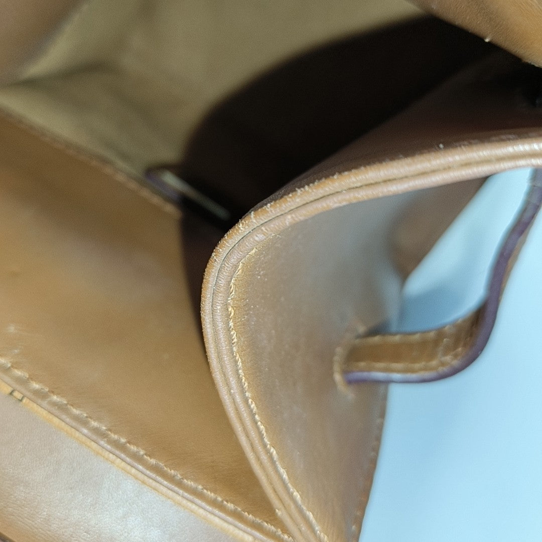 MCM Cognac Coated Canvas Monogrammed Single Shoulder Bag Tote Bag Crossbody Bag Golden hardware shoulder straps-(SKU)-940158793