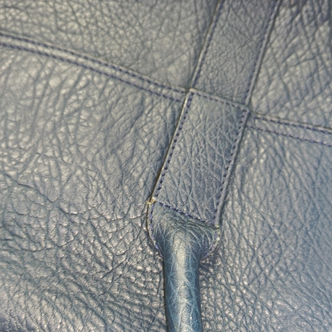 Mulberry Bayswater Large size Dark Blue Cowhide Handbag Single Shoulder Bag Golden hardware-(SKU)-940347646