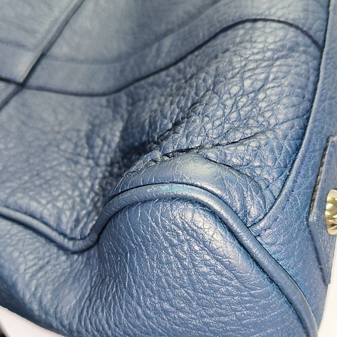 Mulberry Bayswater Large size Dark Blue Cowhide Handbag Single Shoulder Bag Golden hardware-(SKU)-940347646