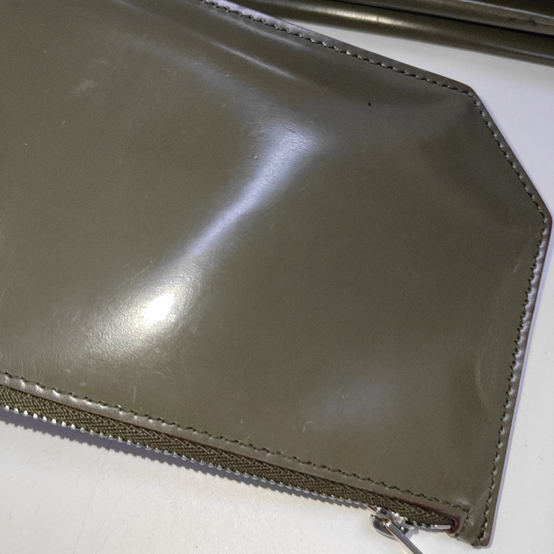 BALLY Dark Green Leather Crossbody Bag Single Shoulder Bag Silver Hardware Pouch detachable shoulder strap-(SKU)-940675885