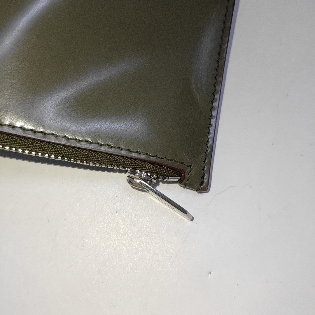 BALLY Dark Green Leather Crossbody Bag Single Shoulder Bag Silver Hardware Pouch detachable shoulder strap-(SKU)-940675885