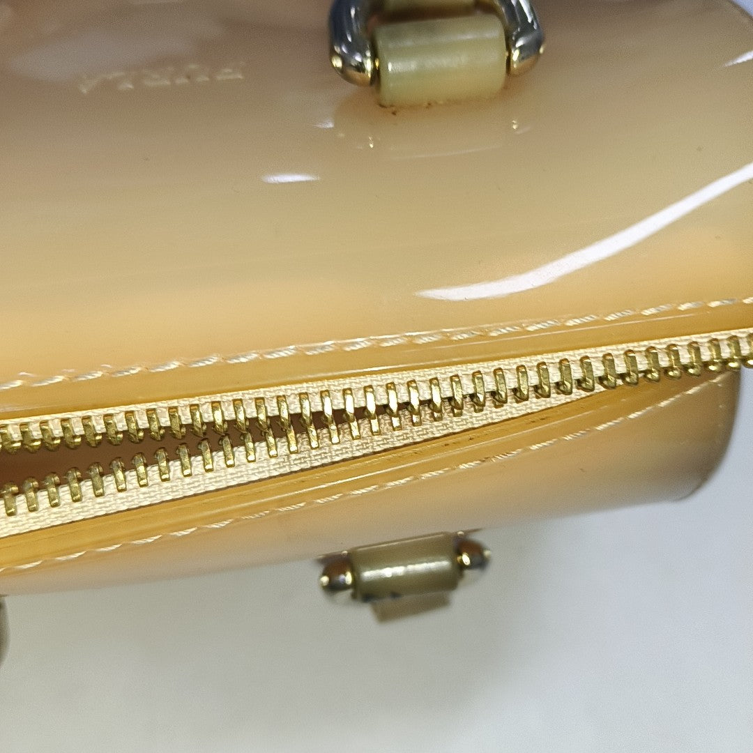 FURLA Candy mini Beige Special Material Crossbody Handbag Single Shoulder Bag Golden hardware Removable shoulder strap-(SKU)-940910047