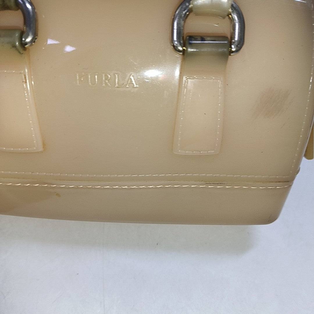 FURLA Candy mini Beige Special Material Crossbody Handbag Single Shoulder Bag Golden hardware Removable shoulder strap-(SKU)-940910047