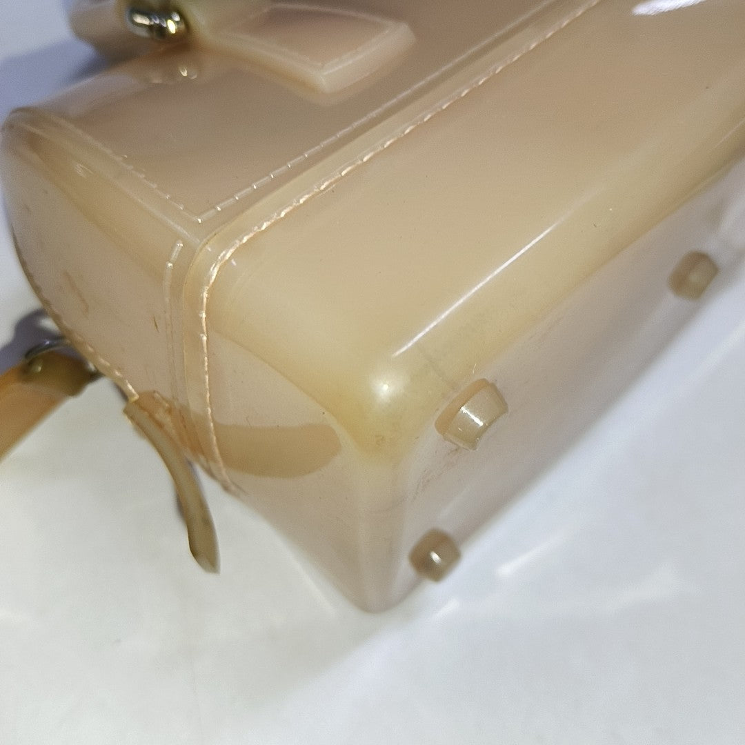 FURLA Candy mini Beige Special Material Crossbody Handbag Single Shoulder Bag Golden hardware Removable shoulder strap-(SKU)-940910047