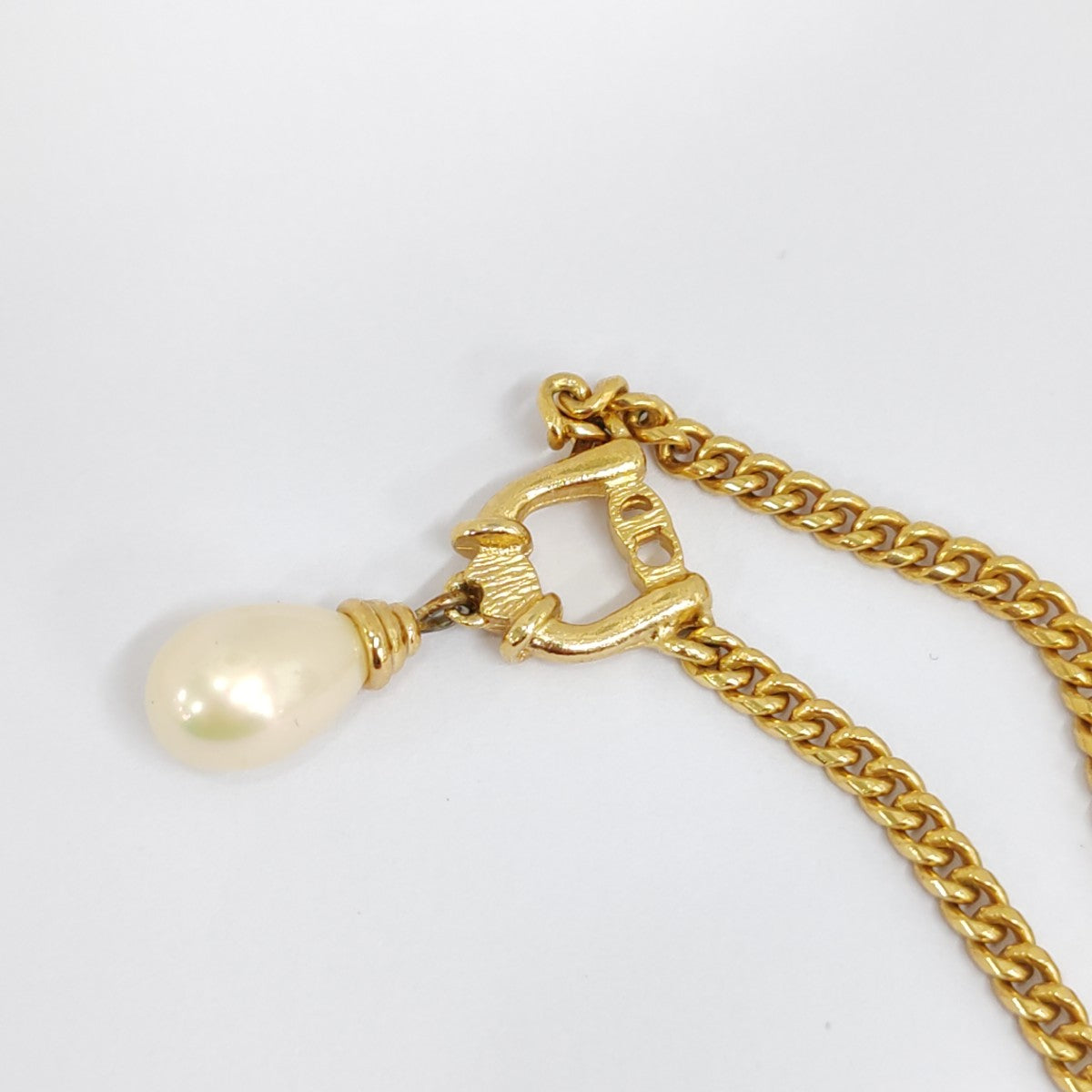 DIOR Gold Alloy Artificial Pearl and Diamond Necklace Length44cm-(SKU)-941361865