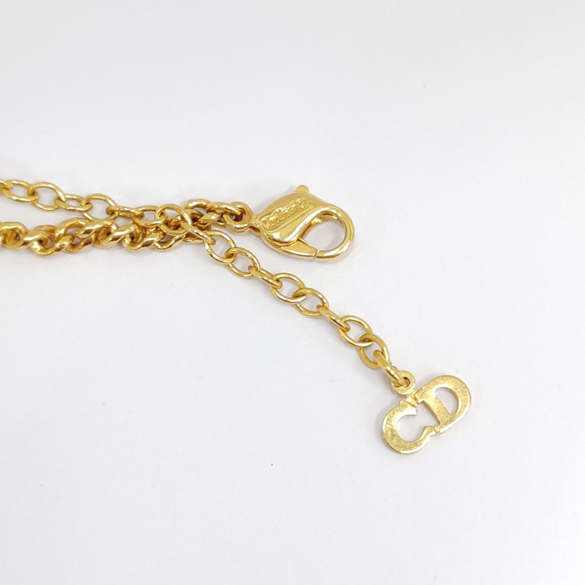 DIOR Gold Alloy Artificial Pearl and Diamond Necklace Length44cm-(SKU)-941361865