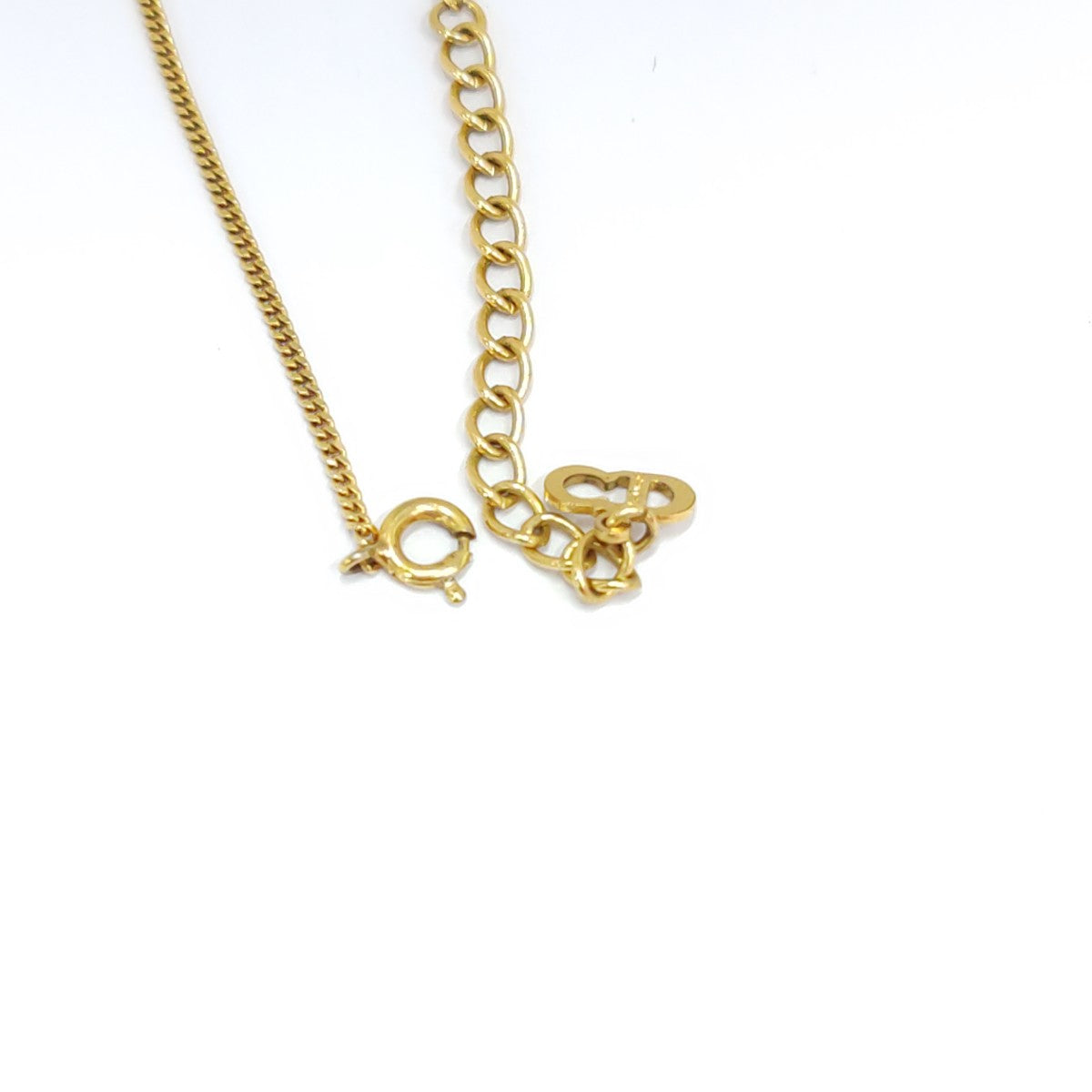 DIOR Dior Oblique Golden Alloy Artificial Diamond Encrusted Necklace Length45cm-(SKU)-941361795