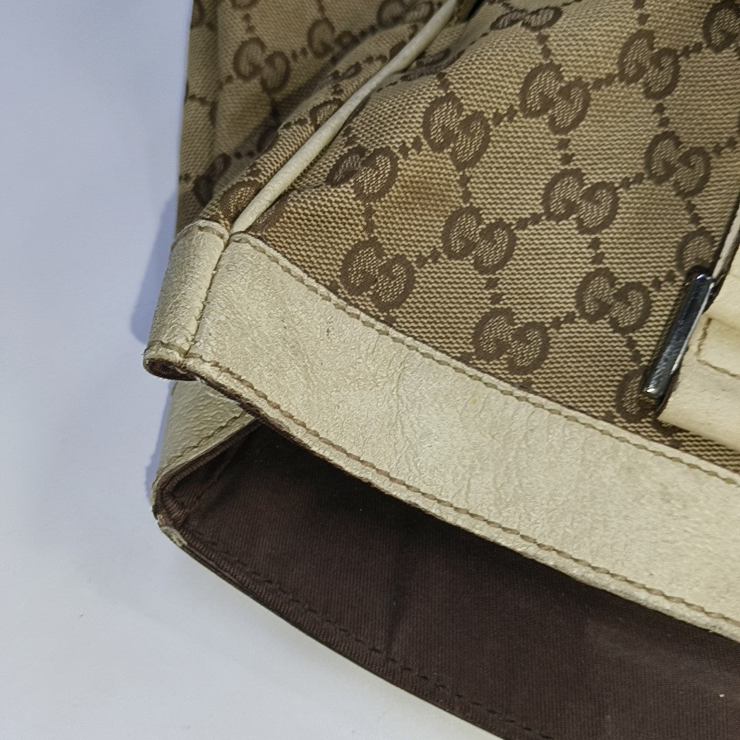 GUCCI Tote bag Brown Canvas Crocodile Patterned Tote Shoulder Crossbody Bag Silver Hardware-(SKU)-941415646