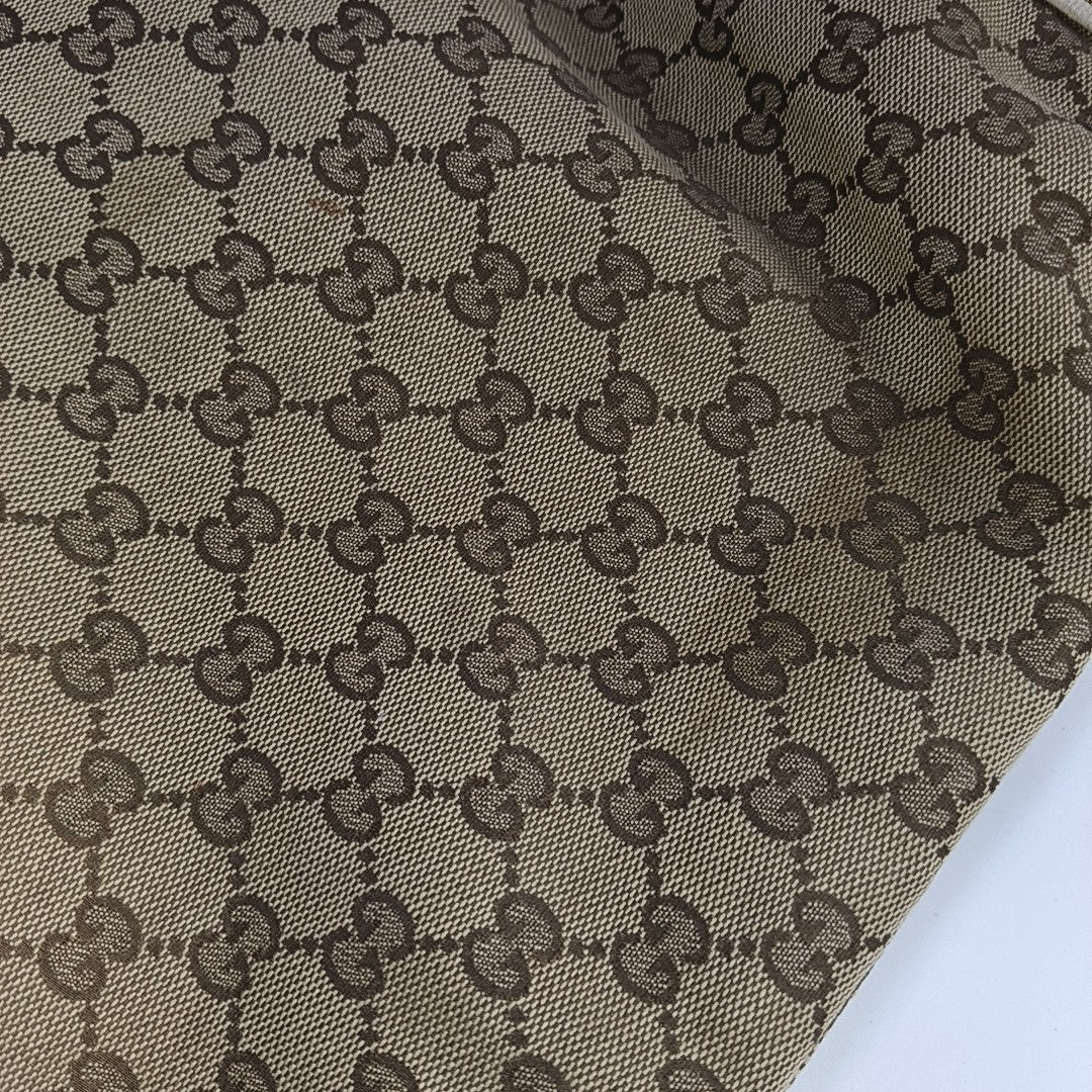 GUCCI Tote bag Brown Canvas Crocodile Patterned Tote Shoulder Crossbody Bag Silver Hardware-(SKU)-941415646
