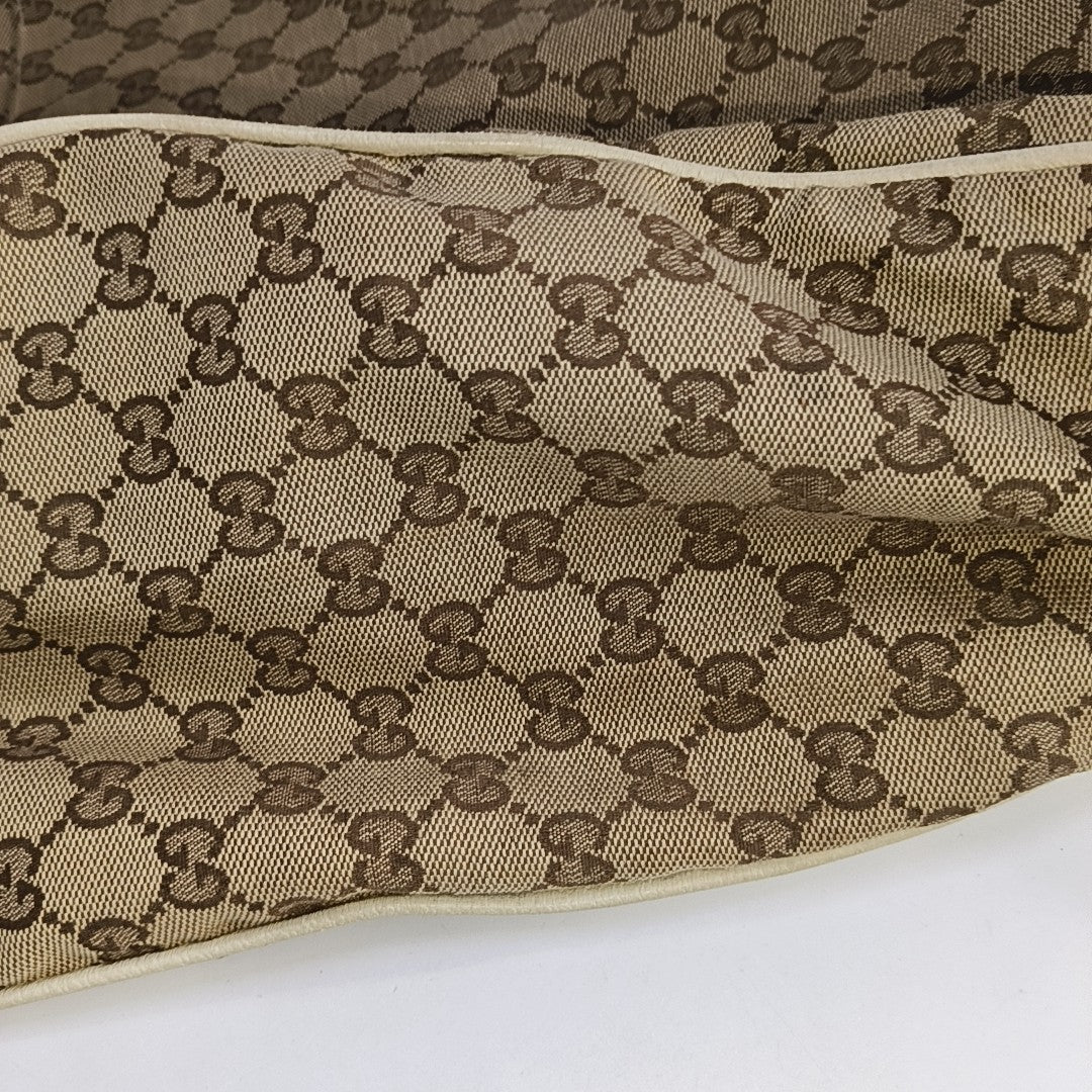 GUCCI Tote bag Brown Canvas Crocodile Patterned Tote Shoulder Crossbody Bag Silver Hardware-(SKU)-941415646
