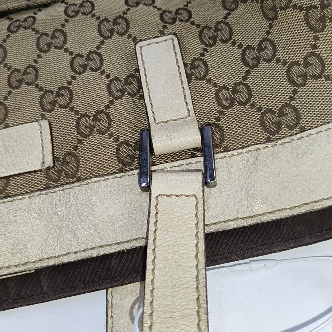 GUCCI Tote bag Brown Canvas Crocodile Patterned Tote Shoulder Crossbody Bag Silver Hardware-(SKU)-941415646