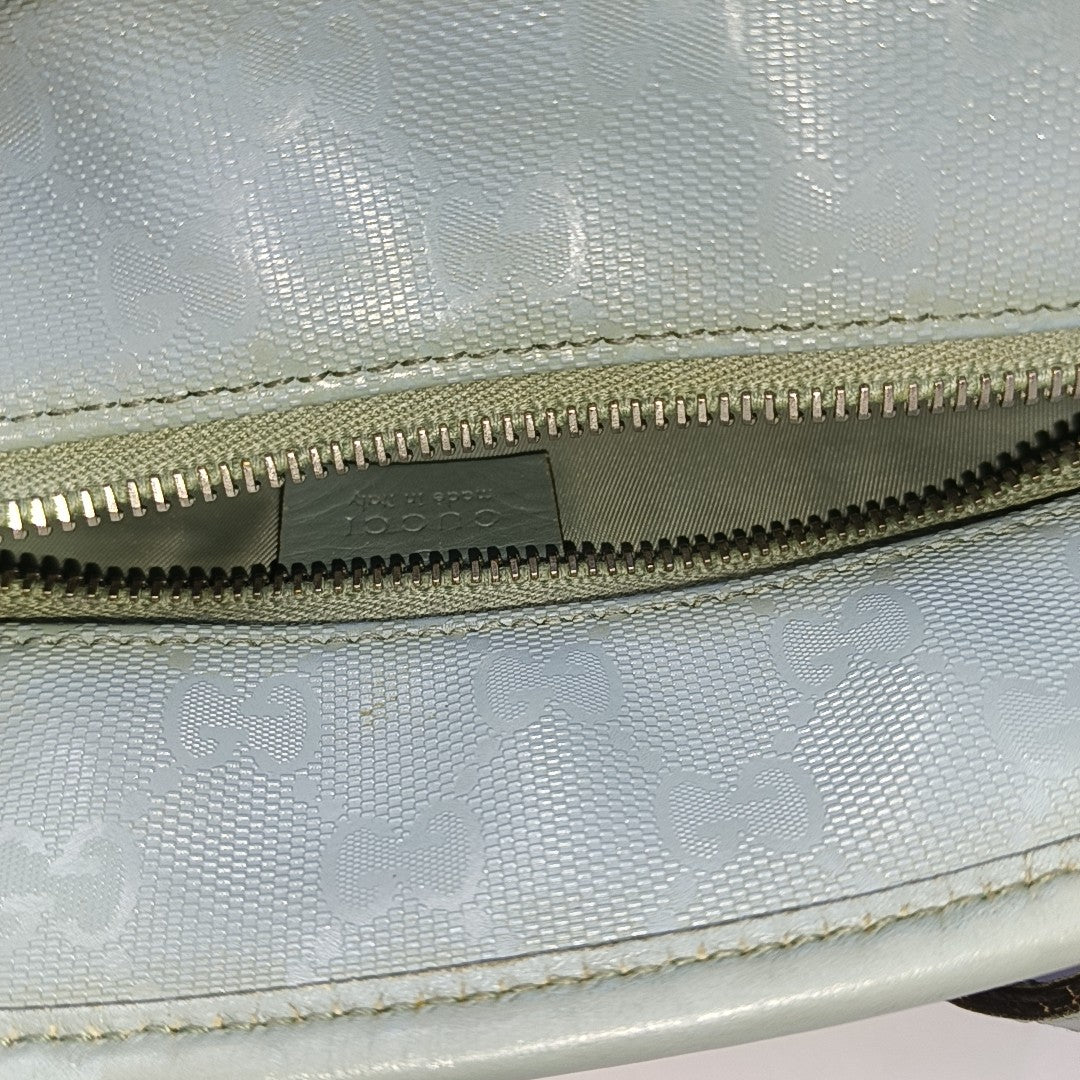 GUCCI GG Imprime Blue Coated Canvas Monogram Single Shoulder Bag Silver Hardware-(SKU)-941683823