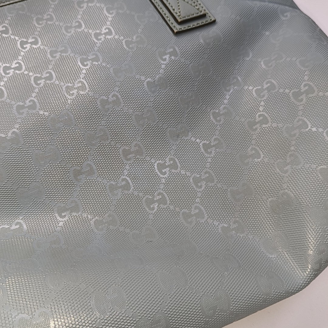 GUCCI GG Imprime Blue Coated Canvas Monogram Single Shoulder Bag Silver Hardware-(SKU)-941683823