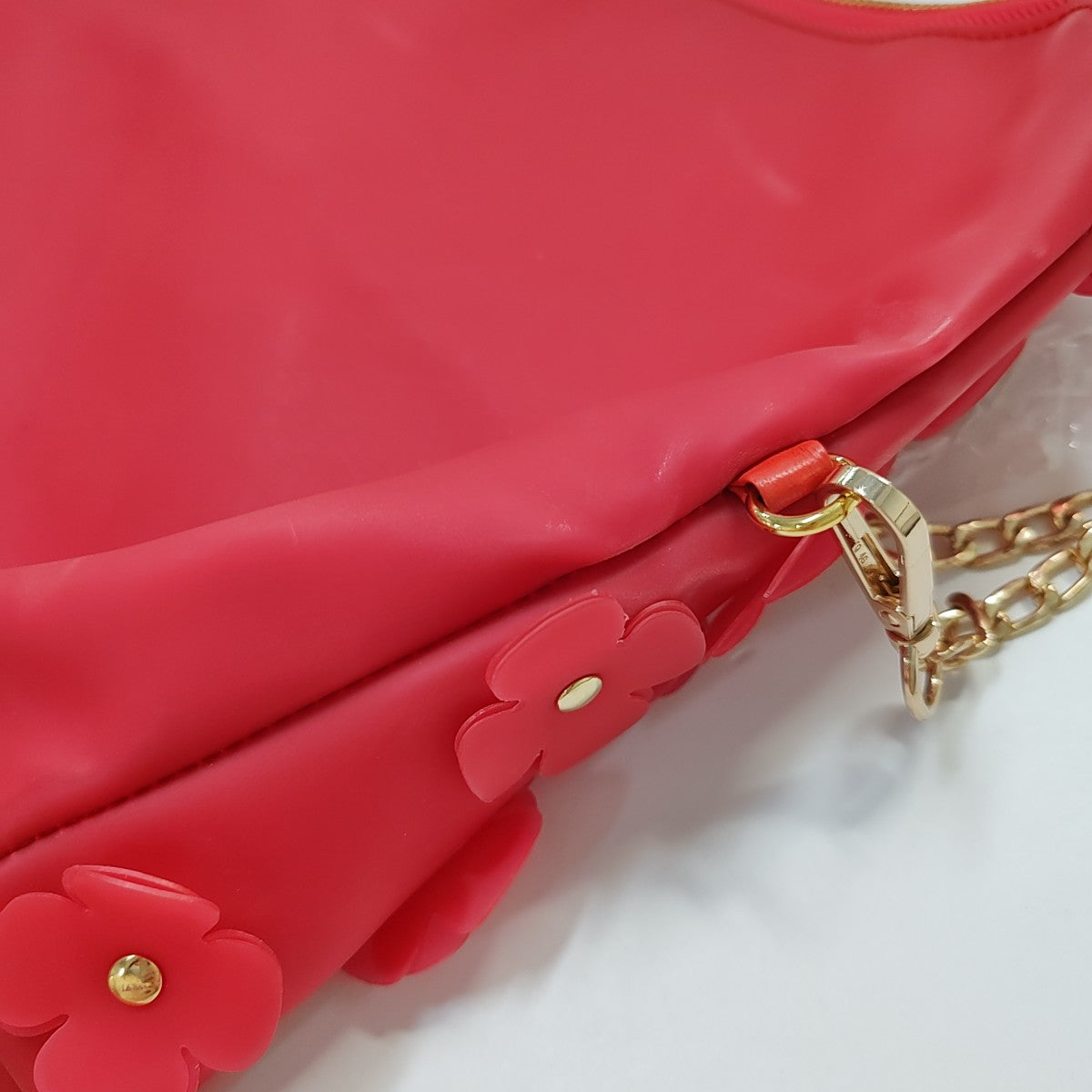 BURBERRY Red Special Material Studs Patchwork Shoulder Bag Crossbody Bag Handbag Golden hardware-(SKU)-942372991