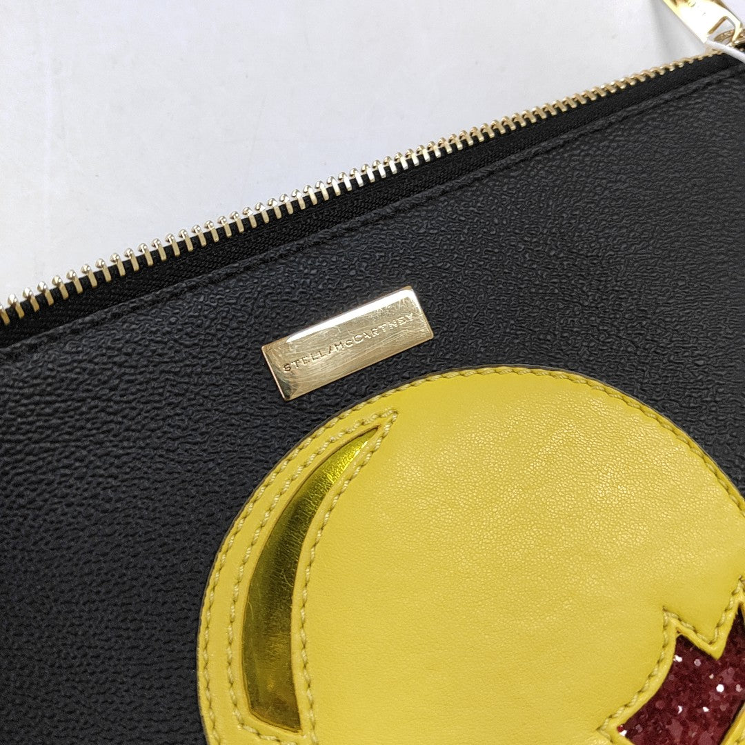 STELLA McCARTNEY Black Leather Quilted Patchwork Handbag Golden hardware-(SKU)-942554533