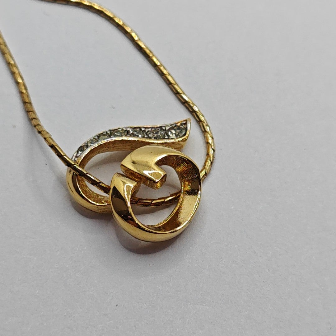 GIVENCHY G Link Gold Alloy Artificial Crystal Embedded Necklace Length37cm-(SKU)-942285158