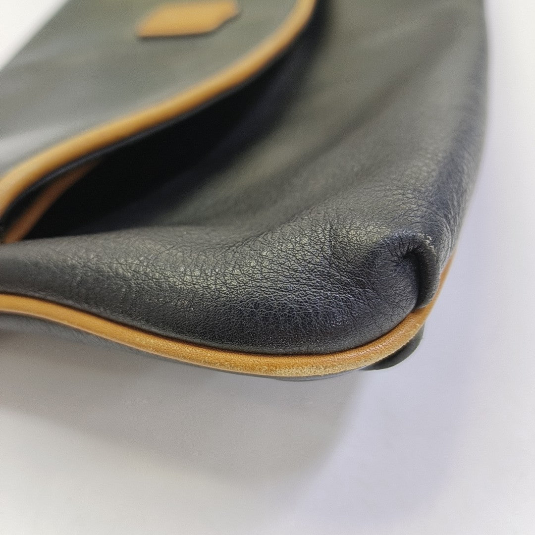 CELINE MACADAM CLUTCHES Black Cowhide Clutch Golden hardware-(SKU)-943509063