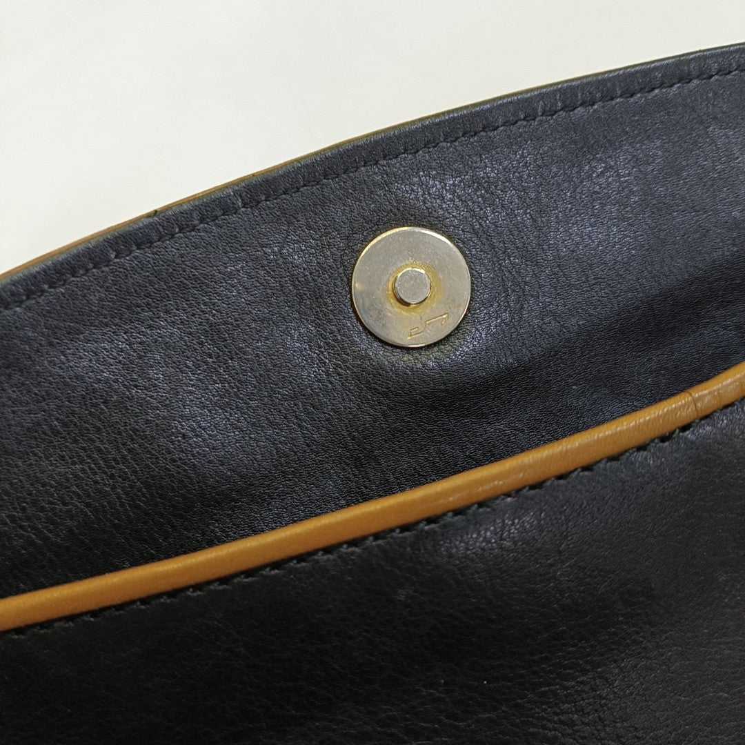 CELINE MACADAM CLUTCHES Black Cowhide Clutch Golden hardware-(SKU)-943509063