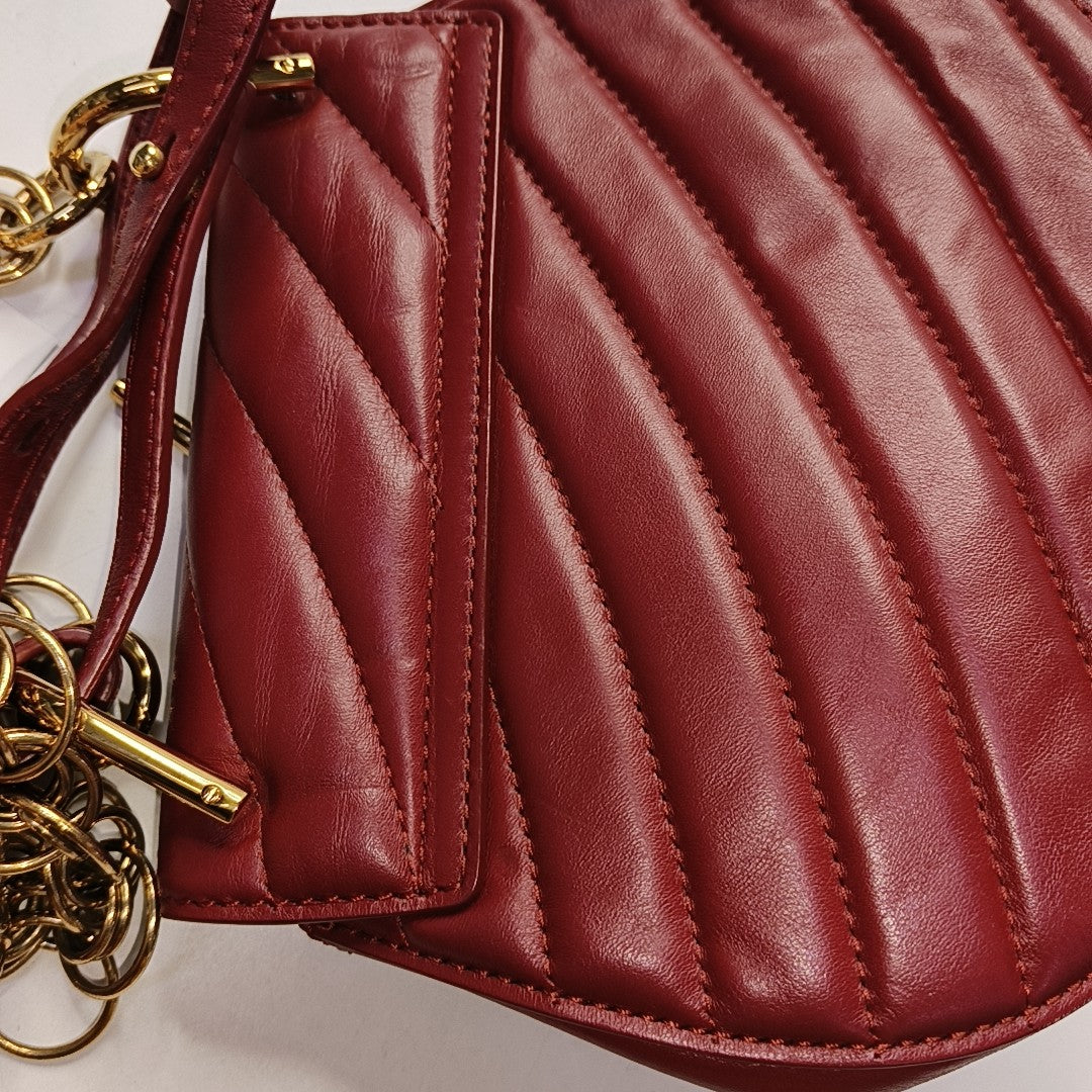 Chloé Drew mini Red Cowhide Quilted Shoulder Bag Crossbody Golden hardware shoulder straps-(SKU)-943660428
