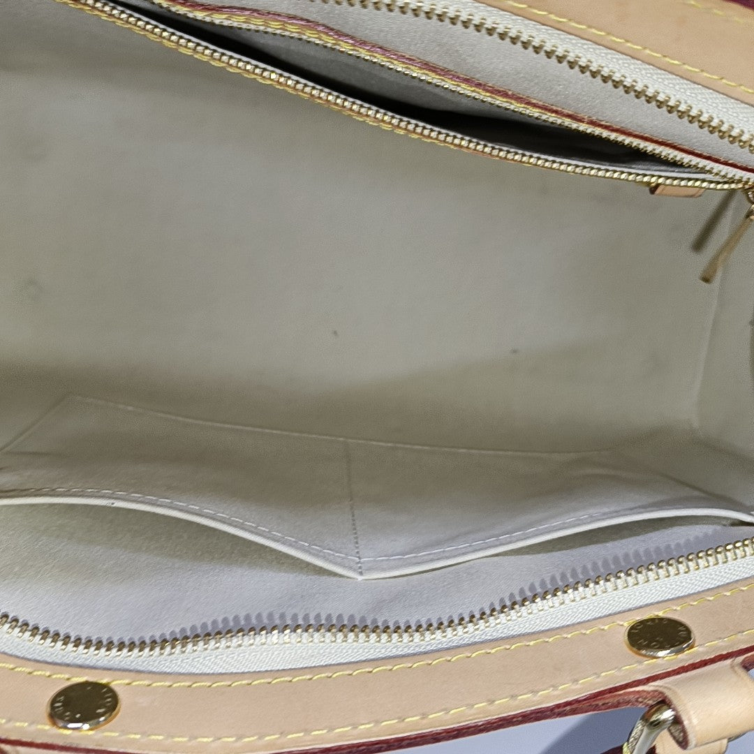 LOUIS VUITTON BREA Light Yellow Patent Leather Monogrammed Doctor Bag Handbag Golden hardware-(SKU)-943658683
