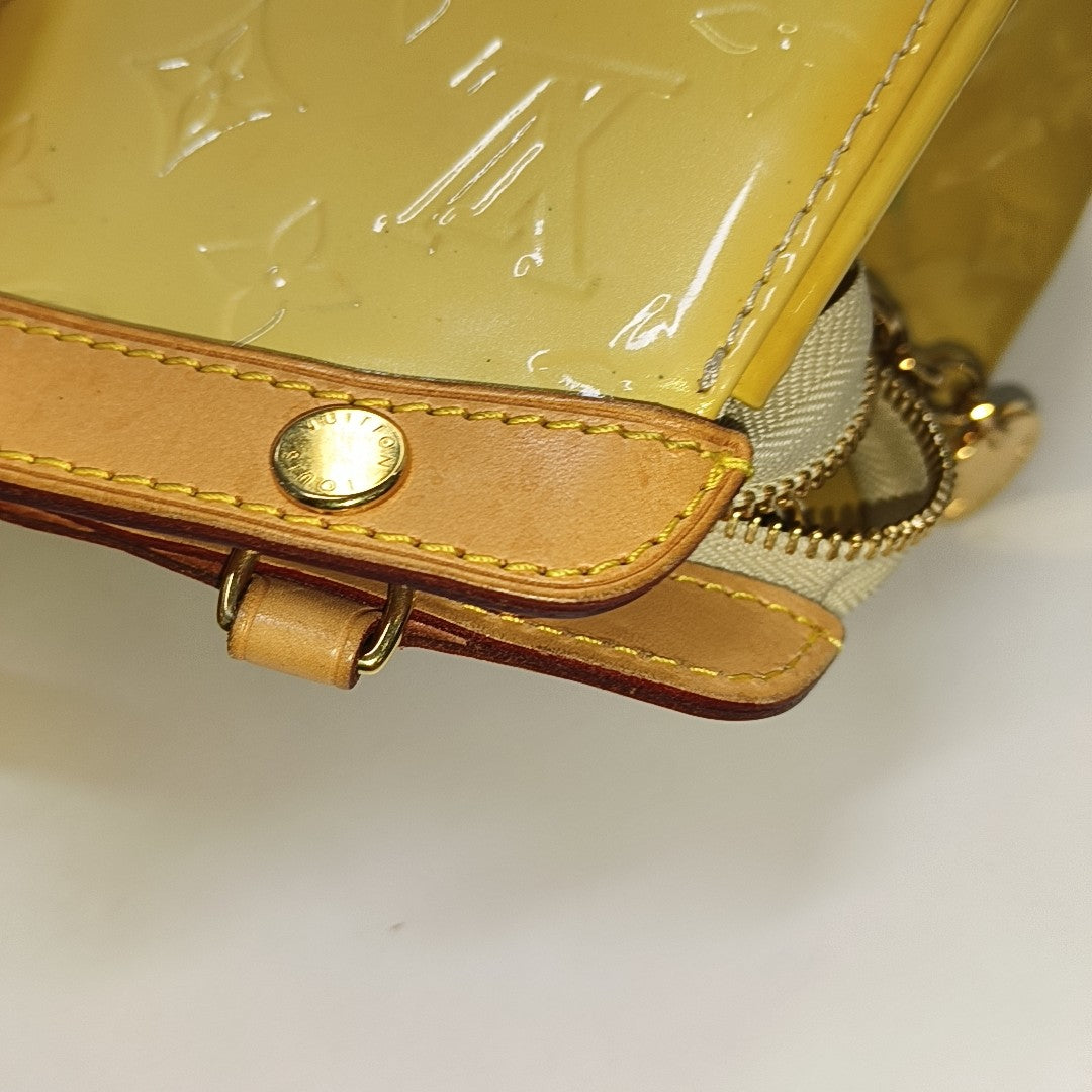 LOUIS VUITTON BREA Light Yellow Patent Leather Monogrammed Doctor Bag Handbag Golden hardware-(SKU)-943658683