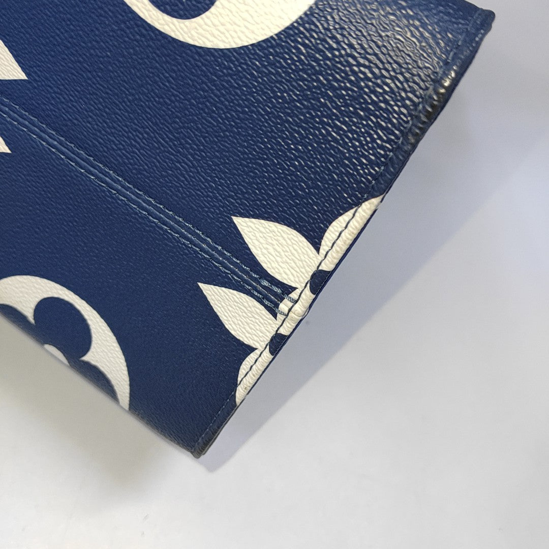LOUIS VUITTON ONTHEGO Large Blue Coated Canvas Printed Jungle Backpack Shoulder Bag Handbag Silver Hardware-(SKU)-943857916