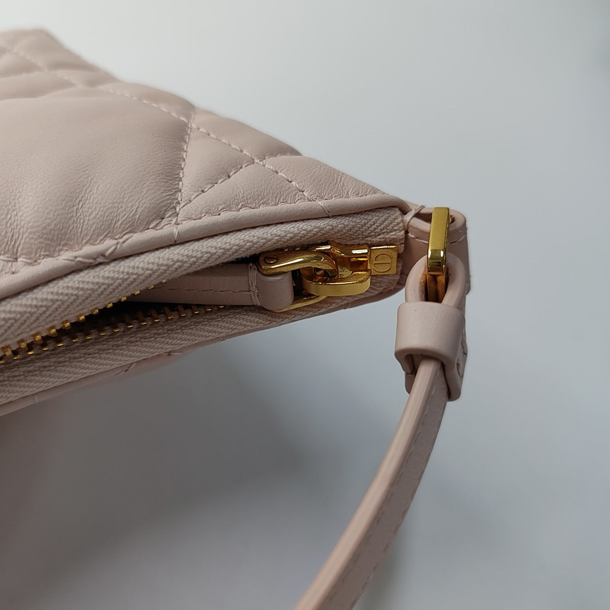 DIOR Miss Dior mini pink leather quilted diamond pattern crossbody bag gold hardware complete accessories-(SKU)-940345090