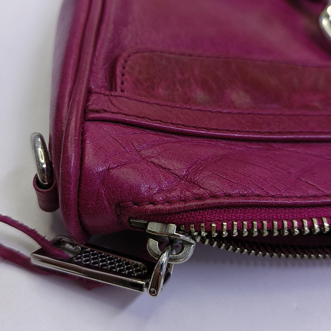 REBECCA MINKOFF M.A.C. Plum Red Cowhide Fringe Stud Single Shoulder Bag Crossbody Bag Silver Hardware Removable shoulder strap-(SKU)-943784602
