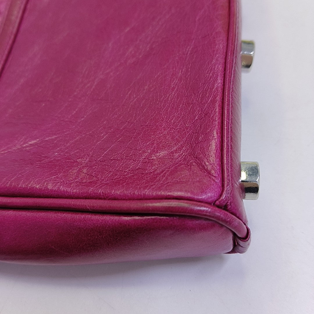 REBECCA MINKOFF M.A.C. Plum Red Cowhide Fringe Stud Single Shoulder Bag Crossbody Bag Silver Hardware Removable shoulder strap-(SKU)-943784602