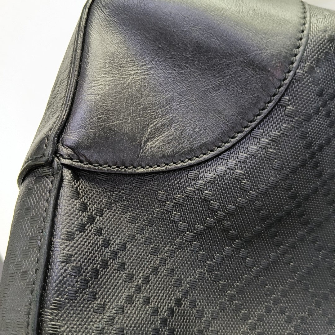 GUCCI Tote bag Black Cowhide Textured Single Shoulder Bag Tote Golden hardware Removable shoulder strap-(SKU)-943666475